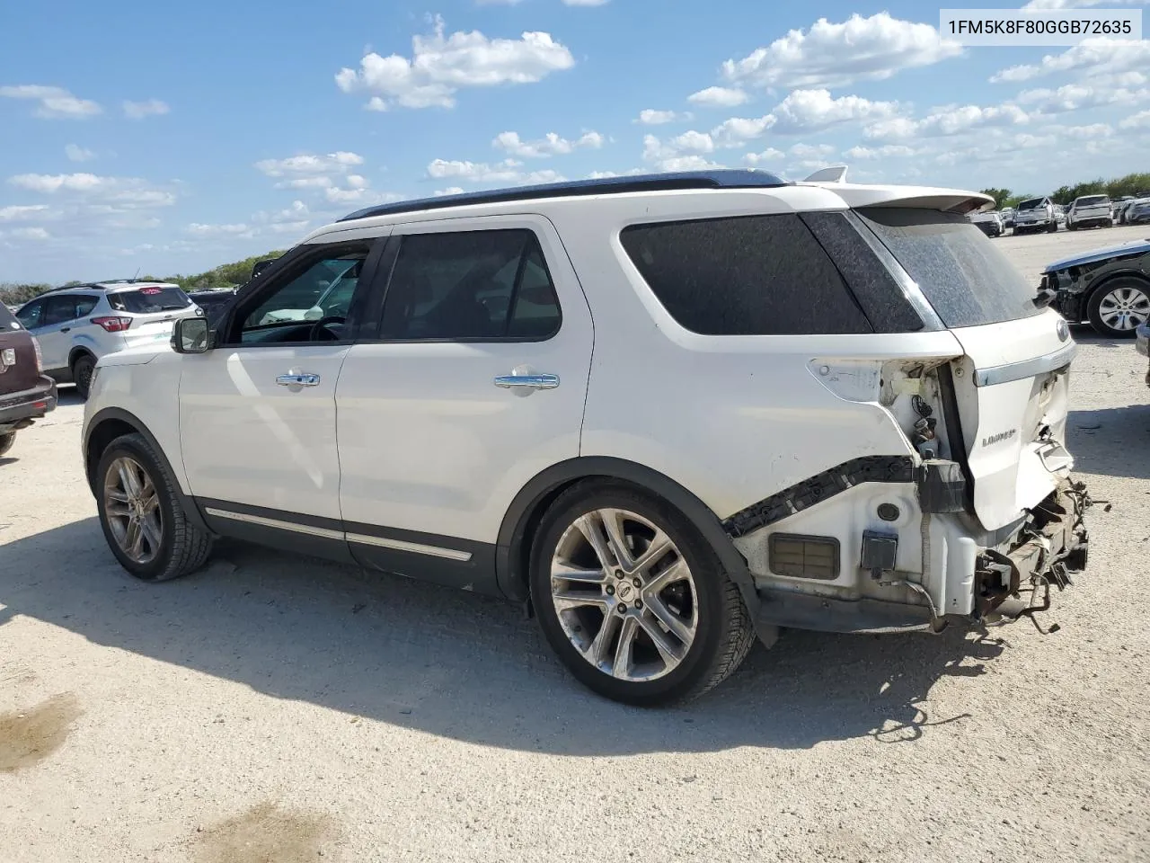 2016 Ford Explorer Limited VIN: 1FM5K8F80GGB72635 Lot: 70984384