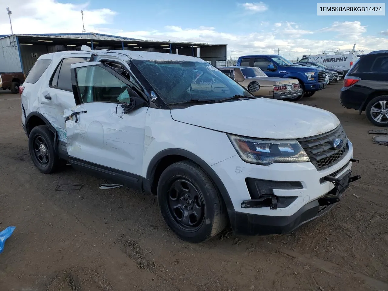 2019 Ford Explorer Police Interceptor VIN: 1FM5K8AR8KGB14474 Lot: 71408974