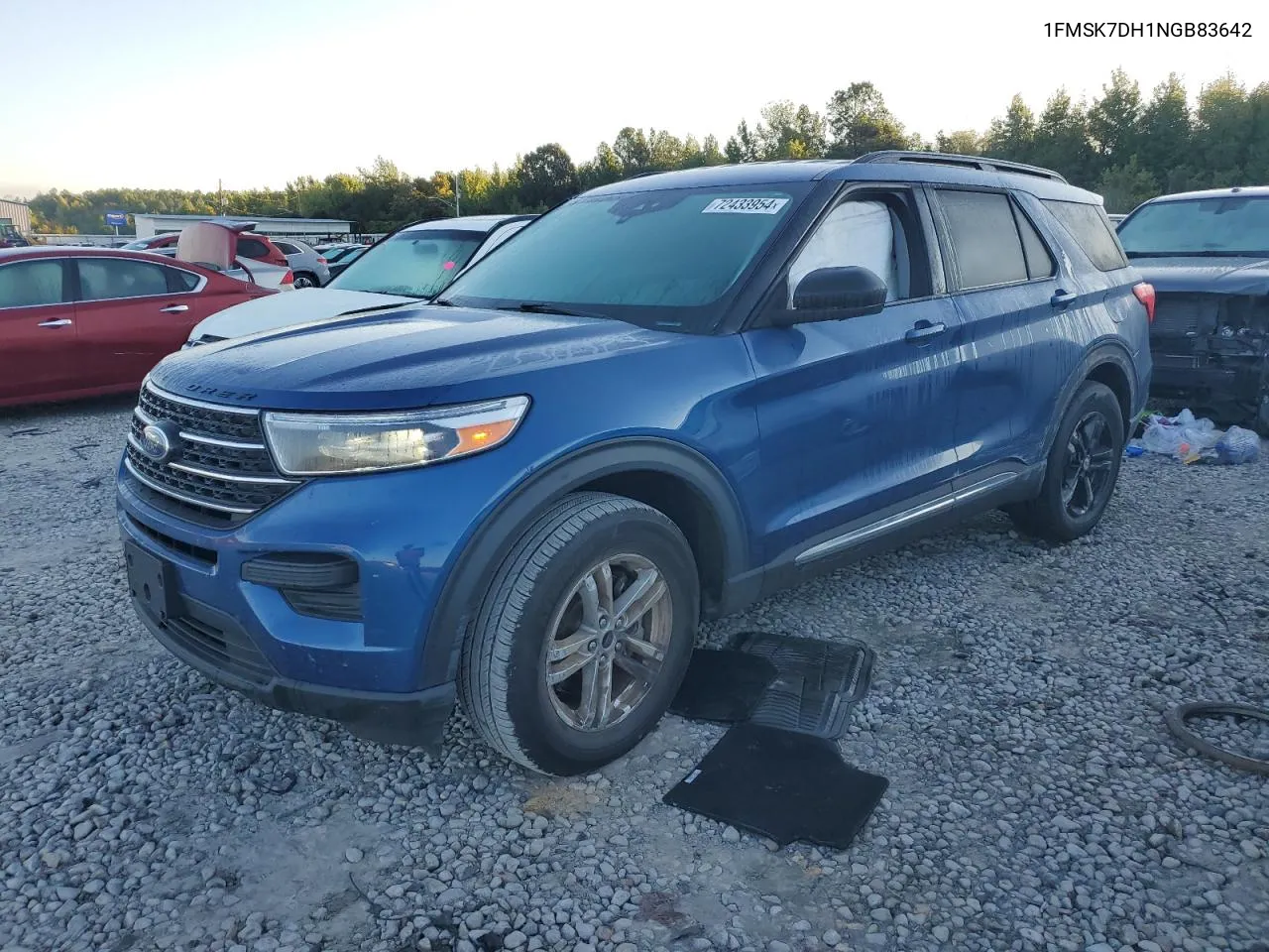 2022 Ford Explorer Xlt VIN: 1FMSK7DH1NGB83642 Lot: 72433954