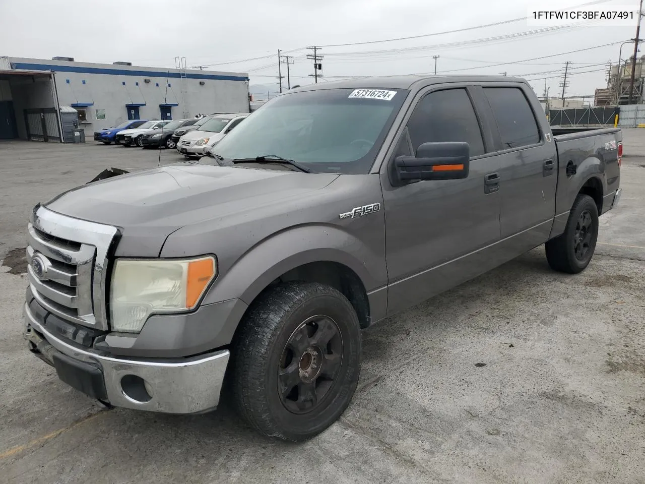 2011 Ford F150 Supercrew VIN: 1FTFW1CF3BFA07491 Lot: 57316724