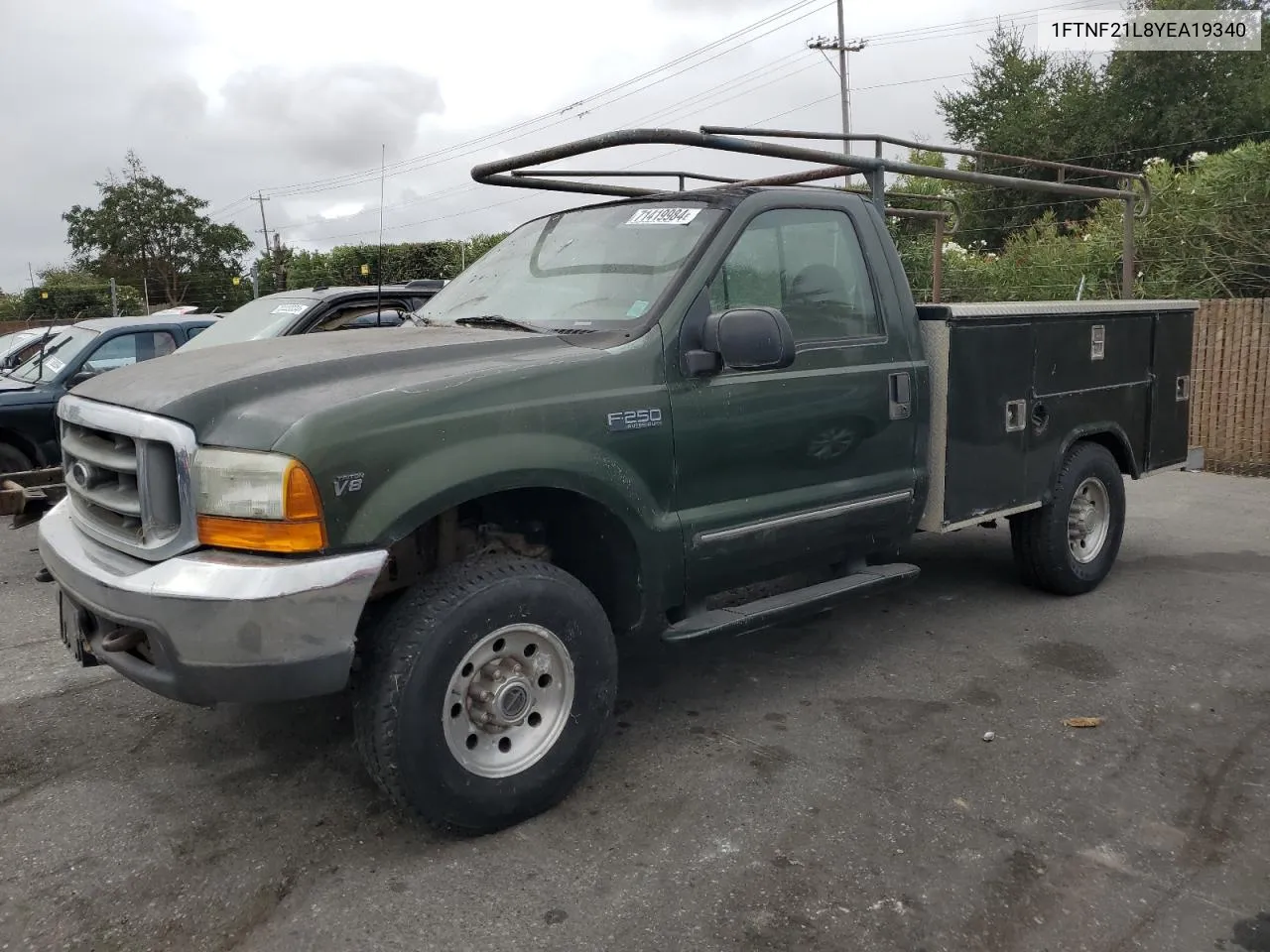 2000 Ford F250 Super Duty VIN: 1FTNF21L8YEA19340 Lot: 71419984