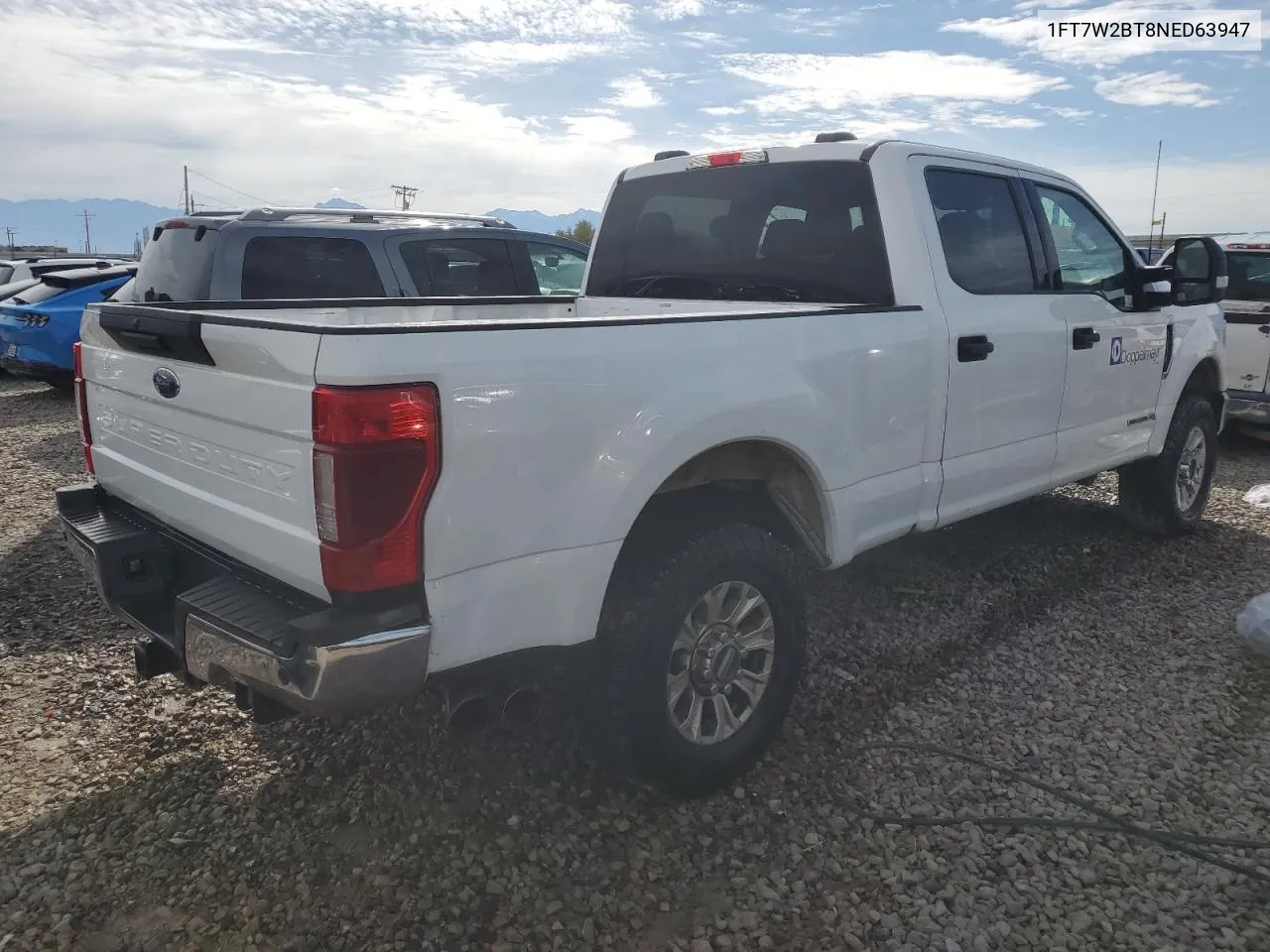 2022 Ford F250 Super Duty VIN: 1FT7W2BT8NED63947 Lot: 71831754