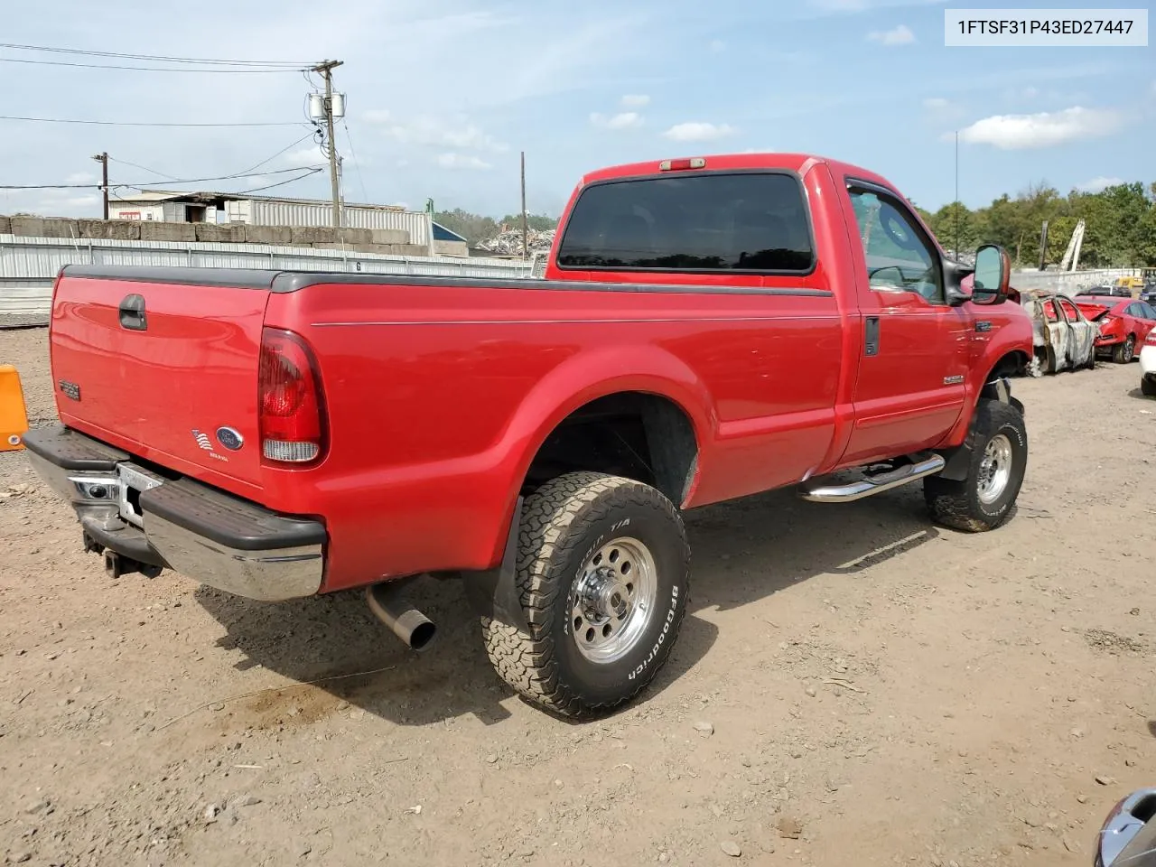 2003 Ford F350 Srw Super Duty VIN: 1FTSF31P43ED27447 Lot: 70600734