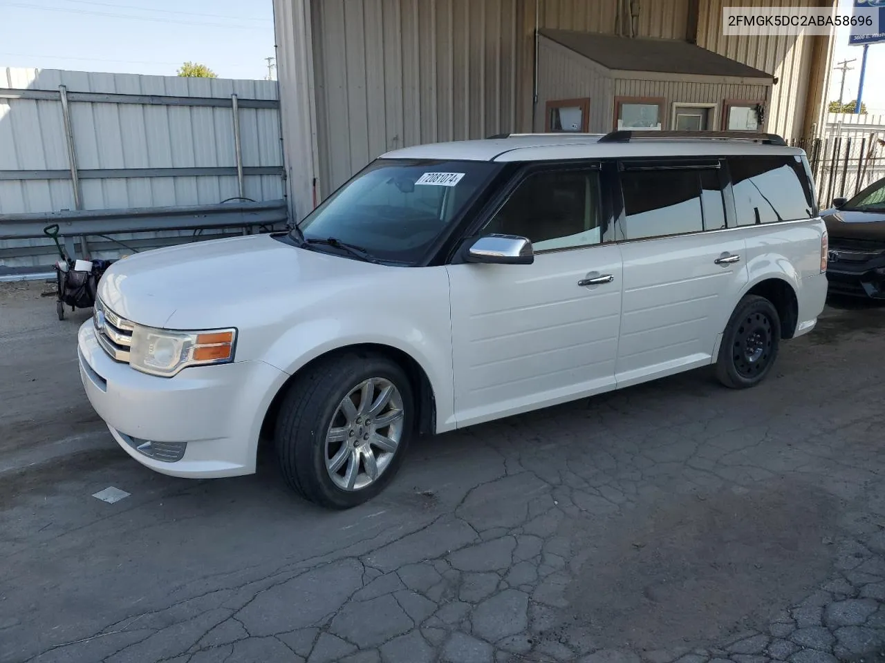 2010 Ford Flex Limited VIN: 2FMGK5DC2ABA58696 Lot: 72081074