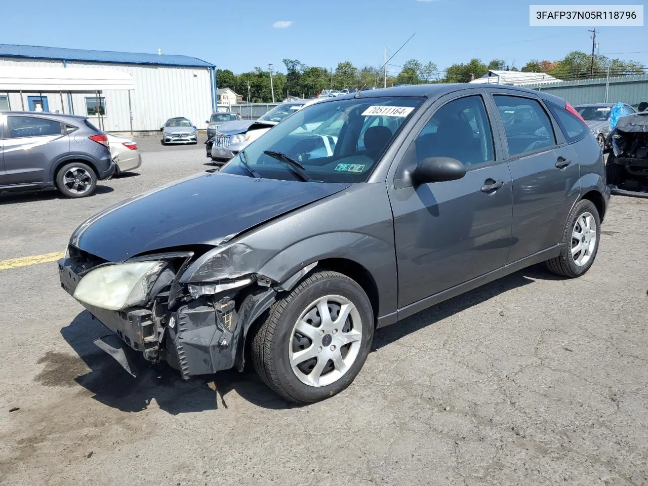 2005 Ford Focus Zx5 VIN: 3FAFP37N05R118796 Lot: 70511164