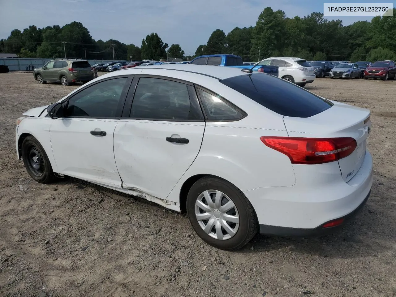 2016 Ford Focus S VIN: 1FADP3E27GL232750 Lot: 70207504