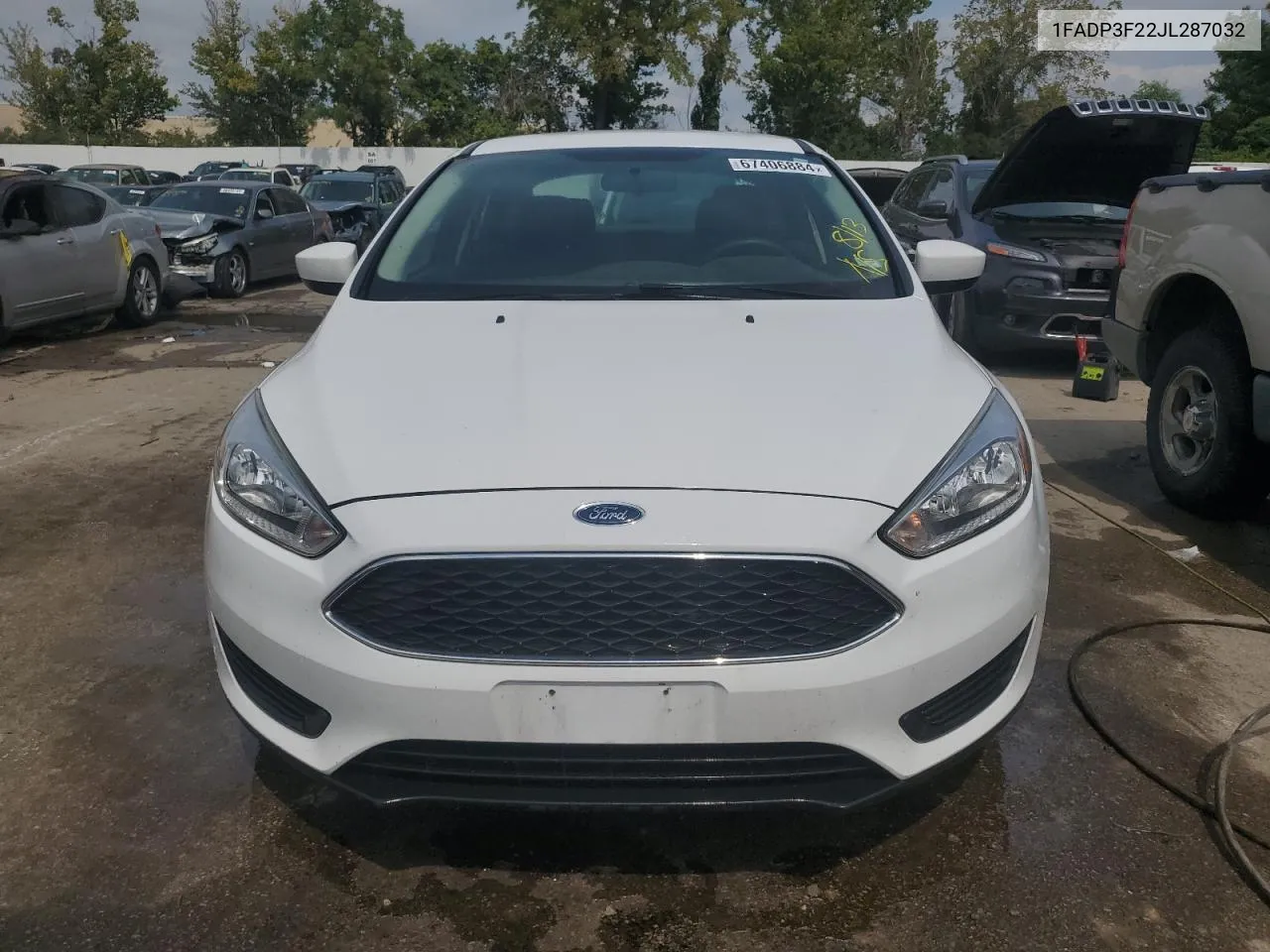 2018 Ford Focus Se VIN: 1FADP3F22JL287032 Lot: 67406884