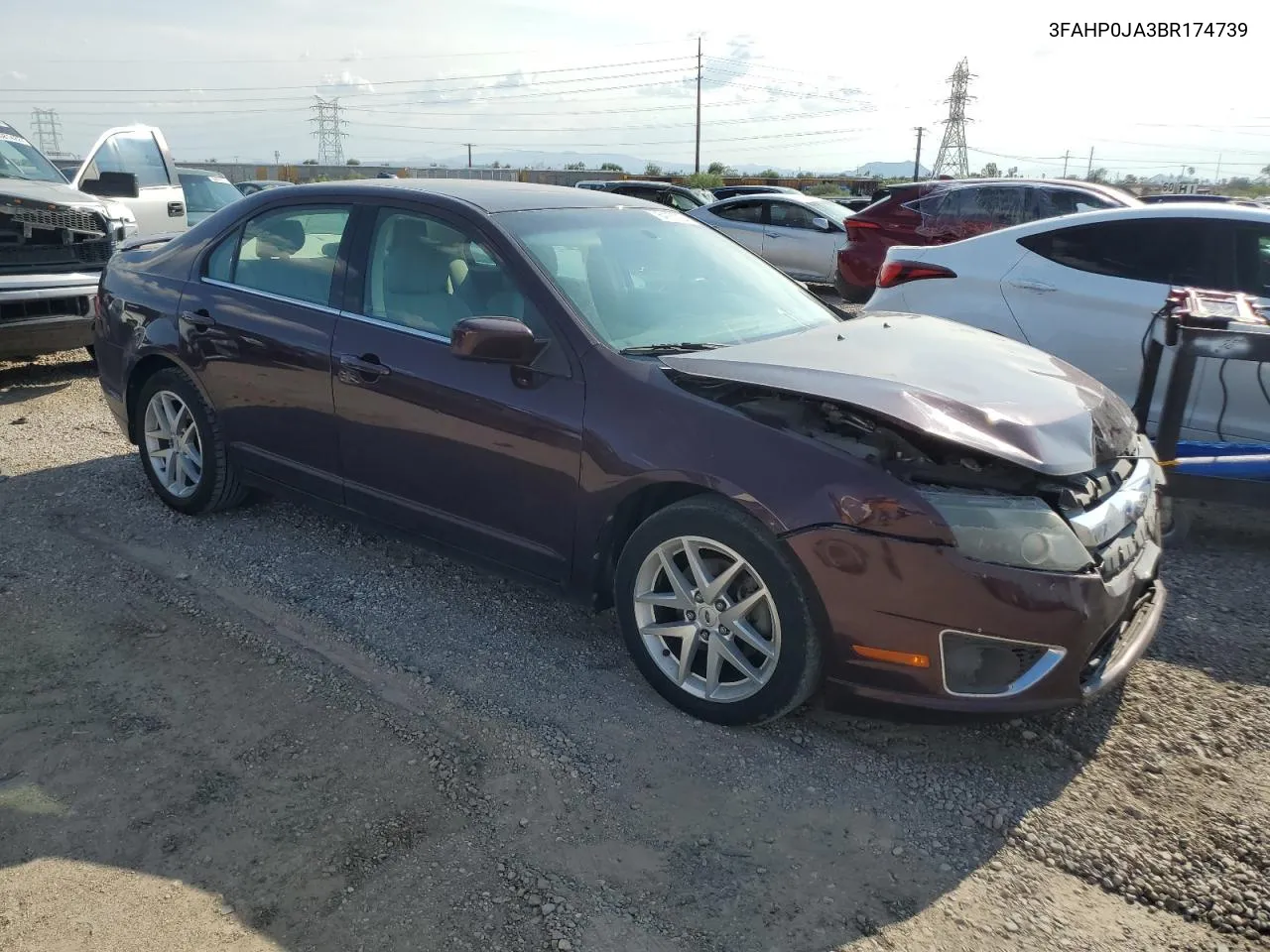 2011 Ford Fusion Sel VIN: 3FAHP0JA3BR174739 Lot: 64167264