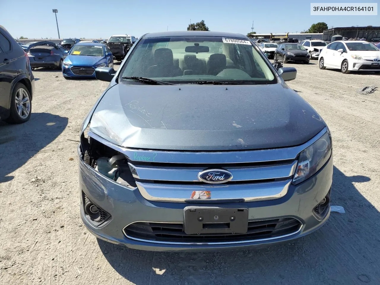 2012 Ford Fusion Se VIN: 3FAHP0HA4CR164101 Lot: 67800564