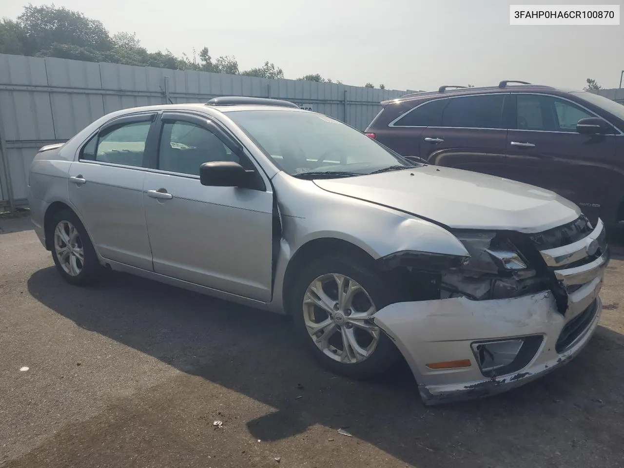 2012 Ford Fusion Se VIN: 3FAHP0HA6CR100870 Lot: 69536284