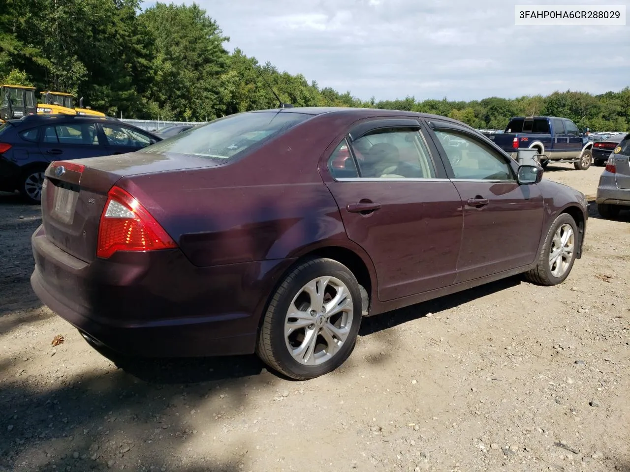 2012 Ford Fusion Se VIN: 3FAHP0HA6CR288029 Lot: 70358894