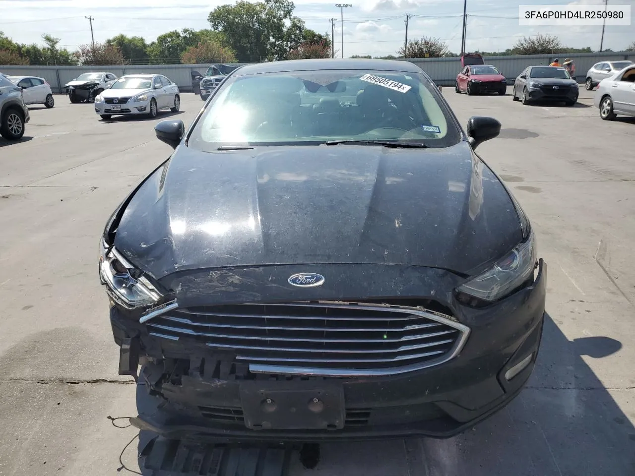 2020 Ford Fusion Se VIN: 3FA6P0HD4LR250980 Lot: 69505194