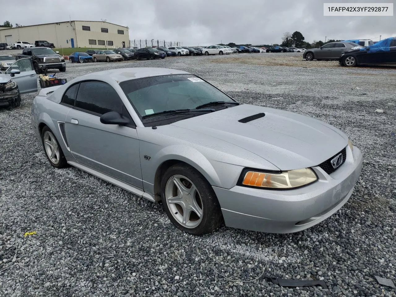 2000 Ford Mustang Gt VIN: 1FAFP42X3YF292877 Lot: 71924184