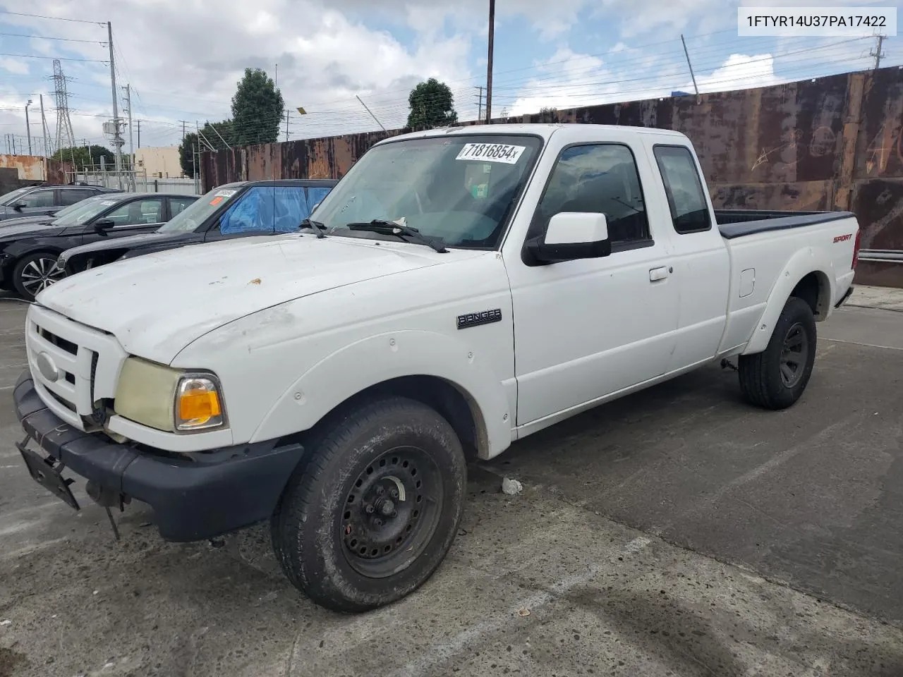 1FTYR14U37PA17422 2007 Ford Ranger Super Cab