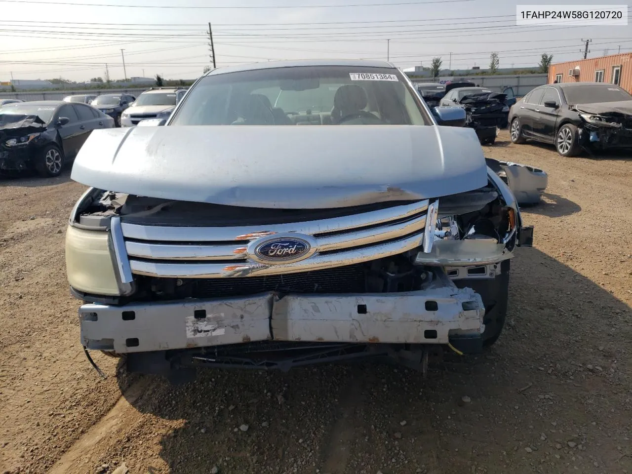 2008 Ford Taurus Sel VIN: 1FAHP24W58G120720 Lot: 70851384