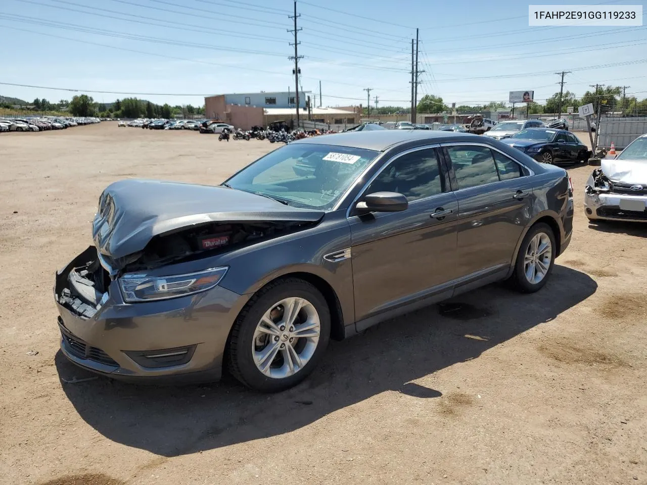 1FAHP2E91GG119233 2016 Ford Taurus Sel