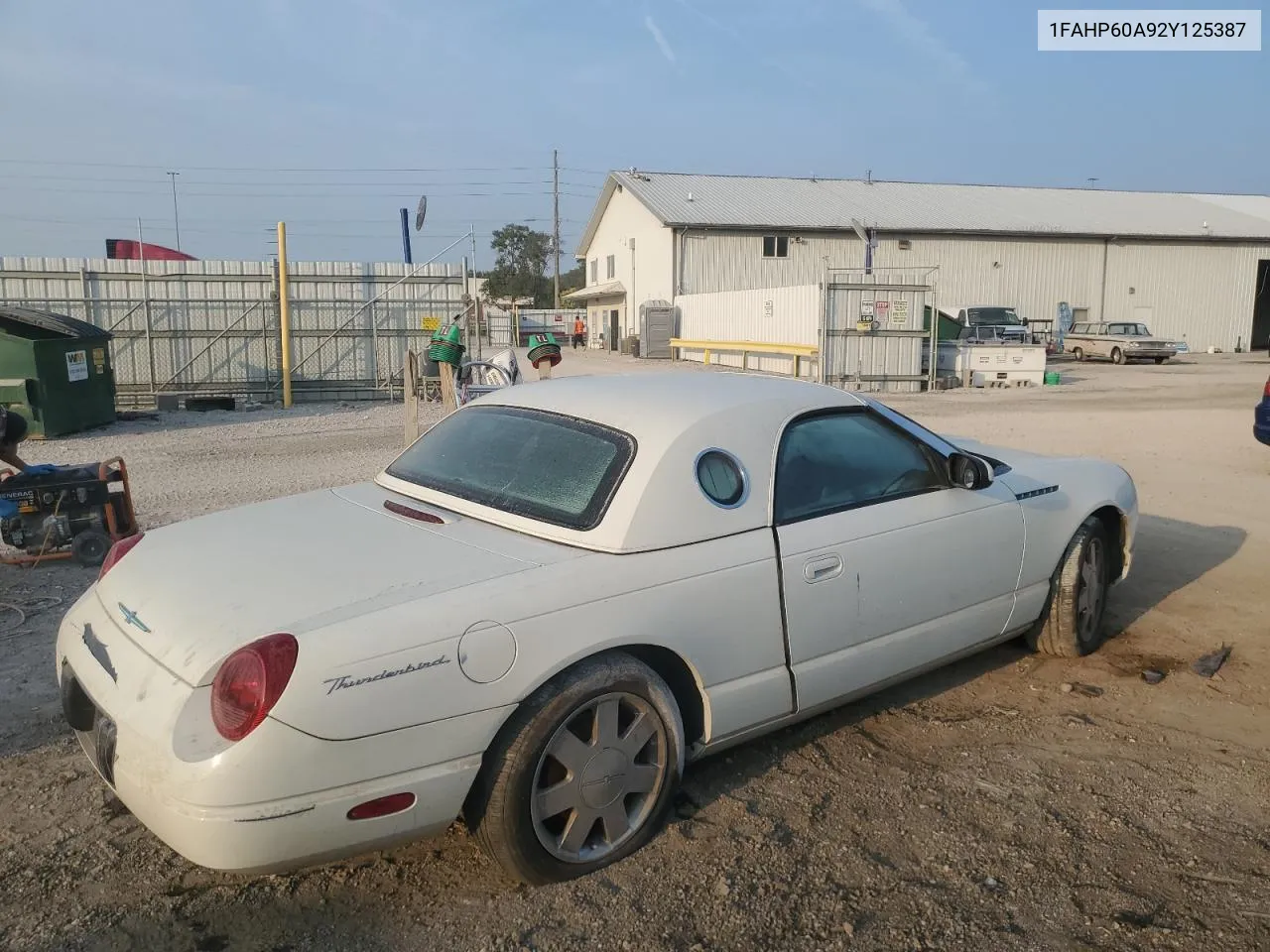 2002 Ford Thunderbird VIN: 1FAHP60A92Y125387 Lot: 69655244