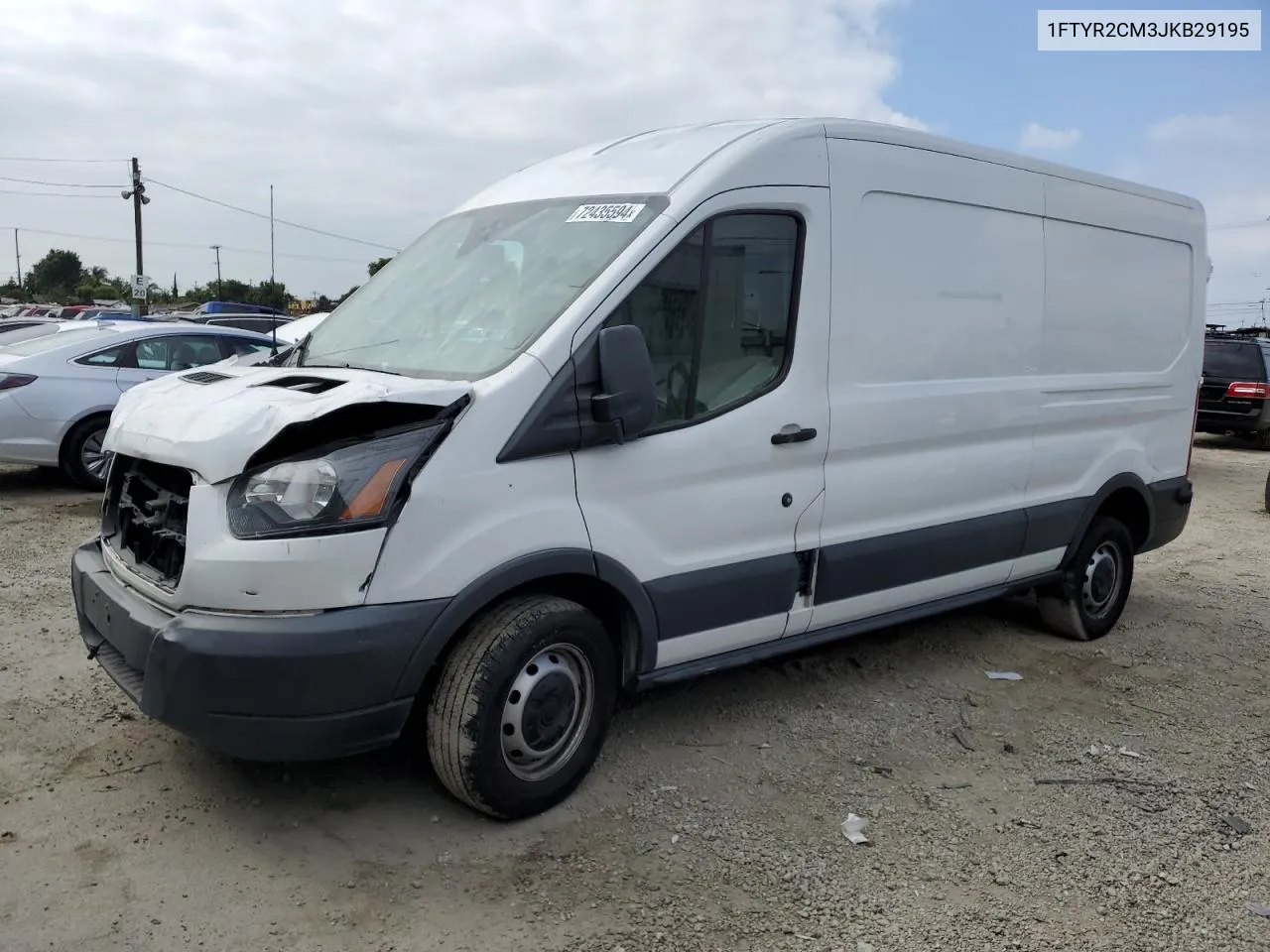 2018 Ford Transit T-250 VIN: 1FTYR2CM3JKB29195 Lot: 72435594