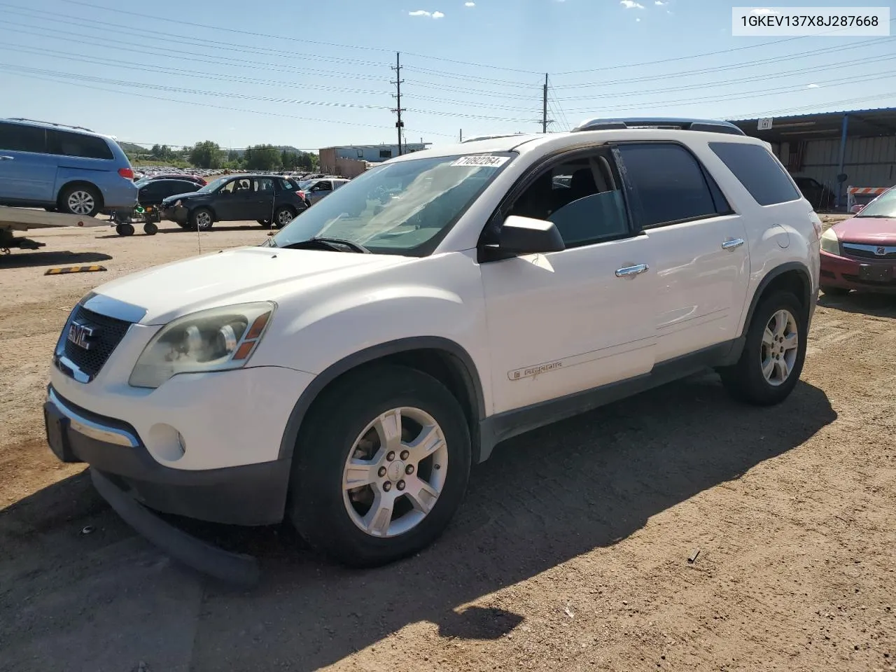 2008 GMC Acadia Sle VIN: 1GKEV137X8J287668 Lot: 71092264