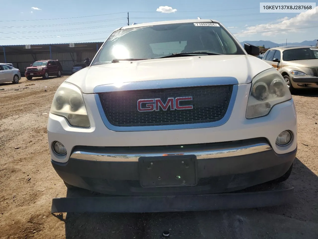 2008 GMC Acadia Sle VIN: 1GKEV137X8J287668 Lot: 71092264