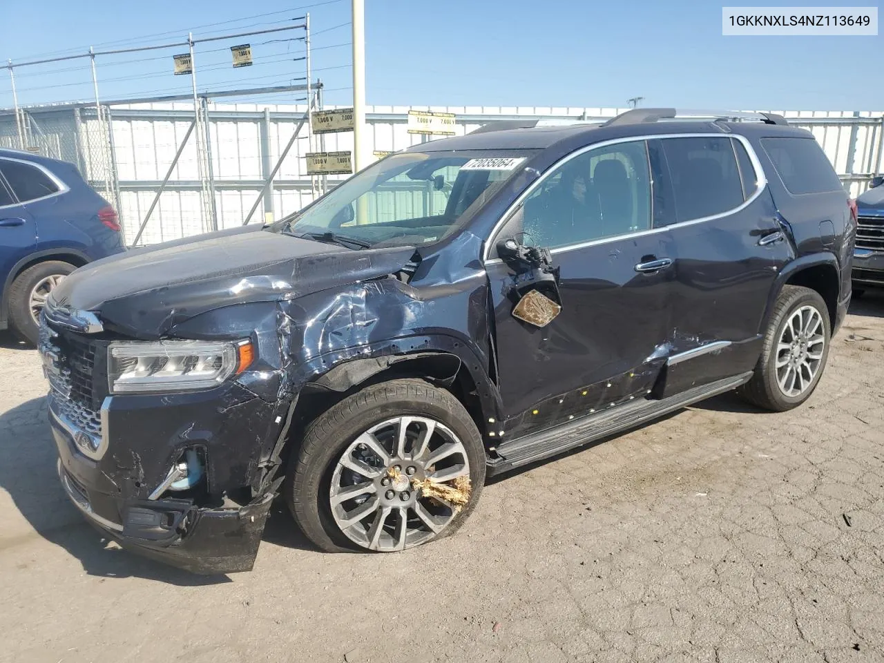 2022 GMC Acadia Denali VIN: 1GKKNXLS4NZ113649 Lot: 72035064