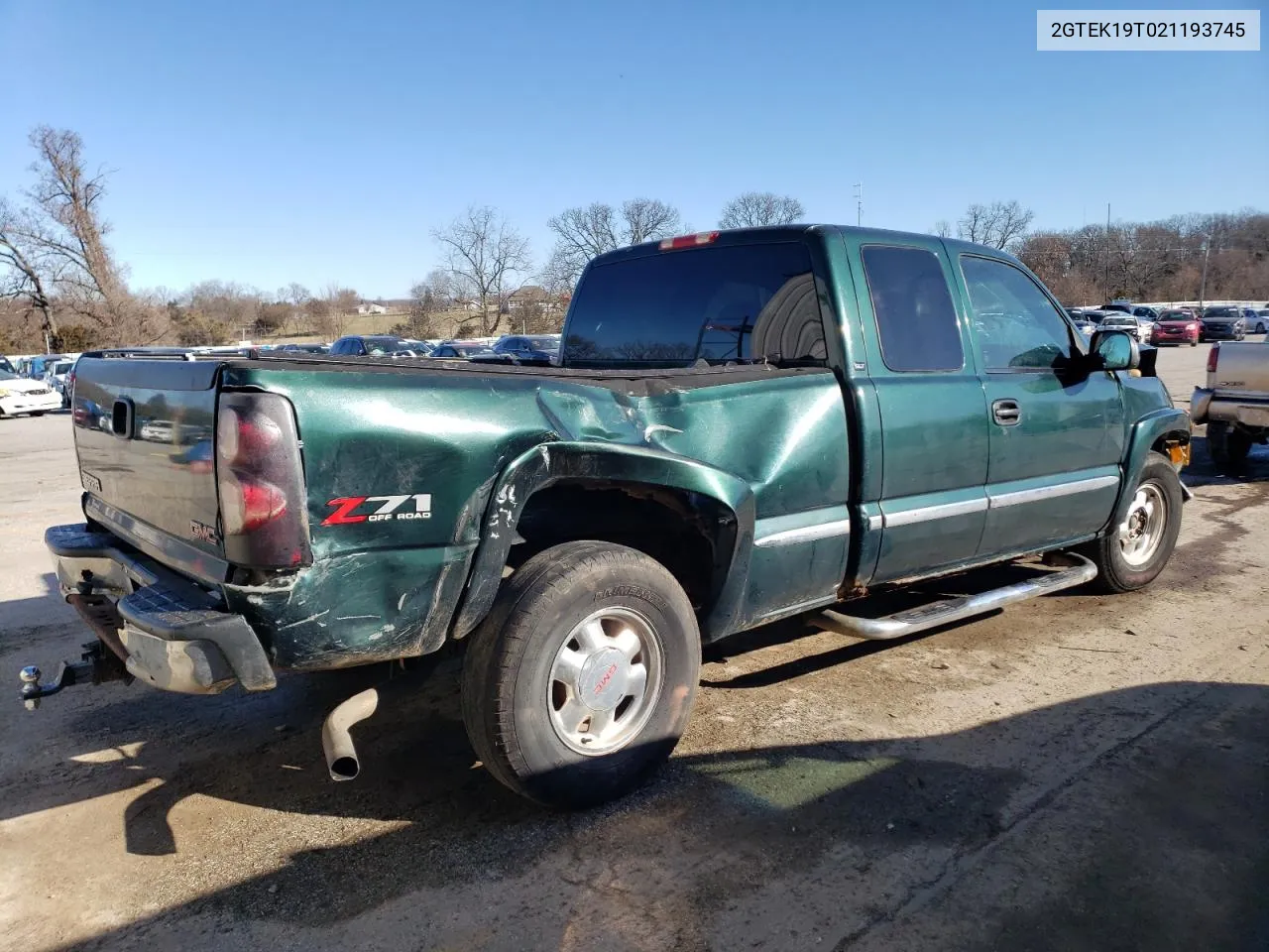 2002 GMC New Sierra K1500 VIN: 2GTEK19T021193745 Lot: 43946444