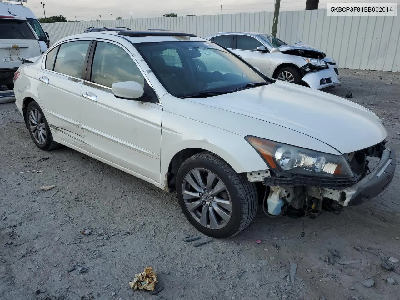 5KBCP3F81BB002014 2011 Honda Accord Exl