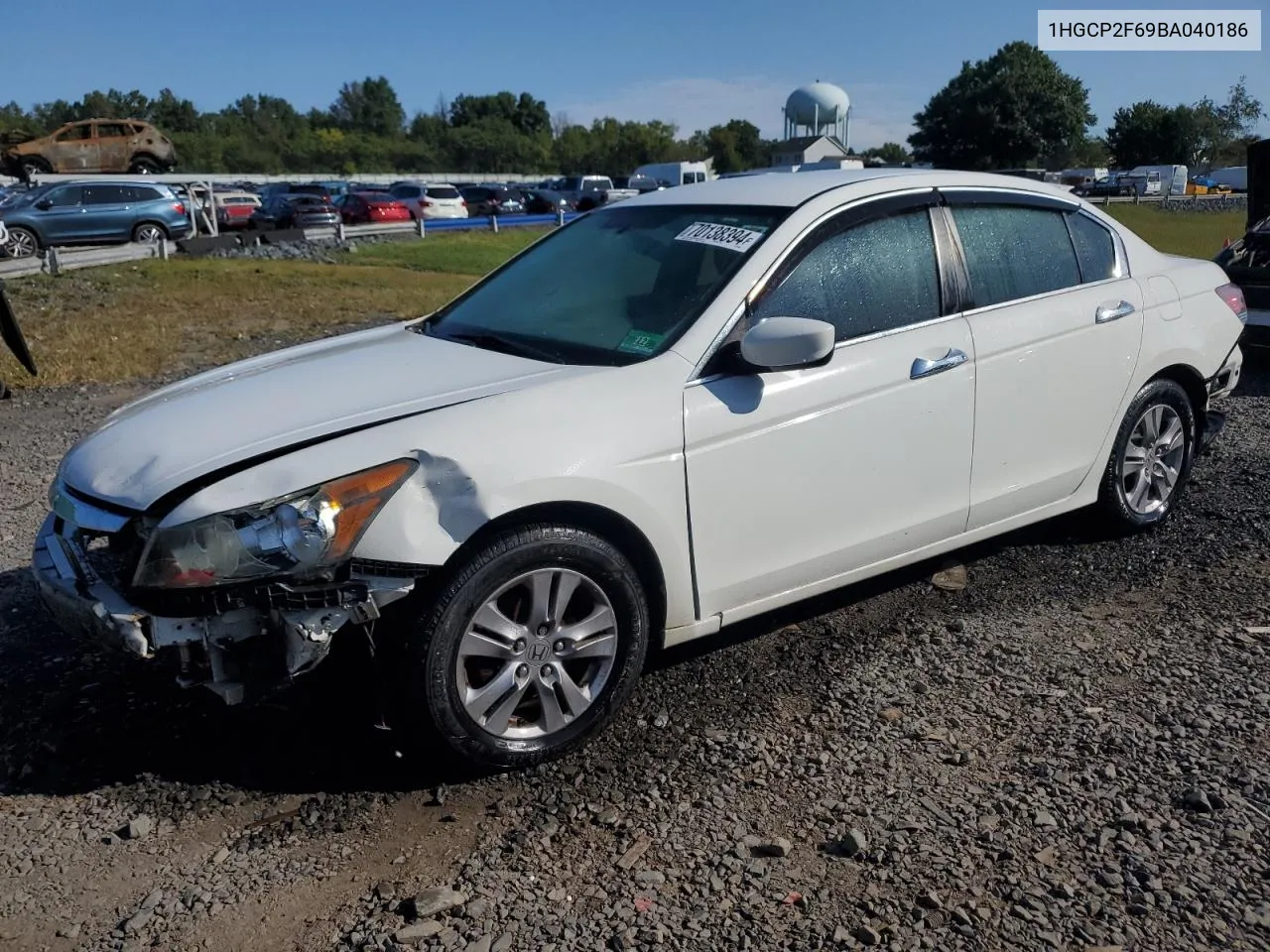 2011 Honda Accord Se VIN: 1HGCP2F69BA040186 Lot: 70138394