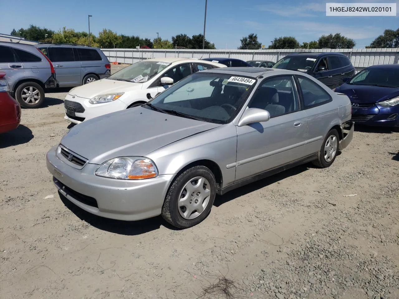 1998 Honda Civic Ex VIN: 1HGEJ8242WL020101 Lot: 66438494