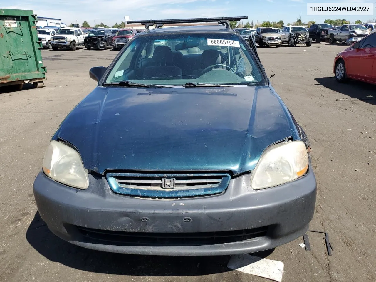 1998 Honda Civic Dx VIN: 1HGEJ6224WL042927 Lot: 68865194