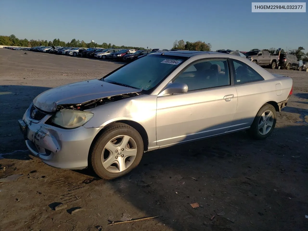 2004 Honda Civic Ex VIN: 1HGEM22984L032377 Lot: 70025964