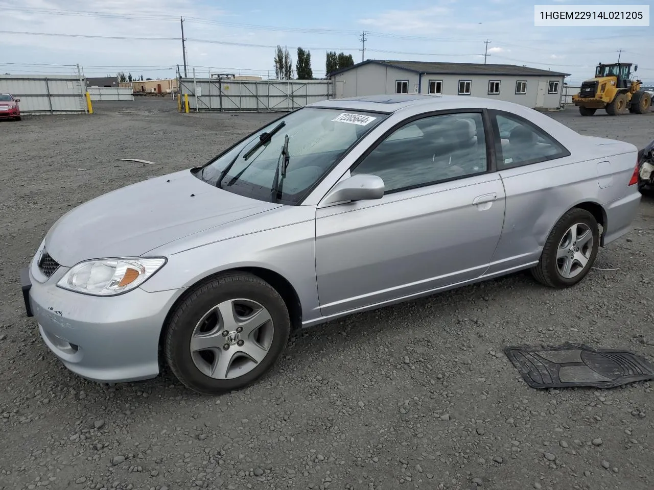 2004 Honda Civic Ex VIN: 1HGEM22914L021205 Lot: 72205644