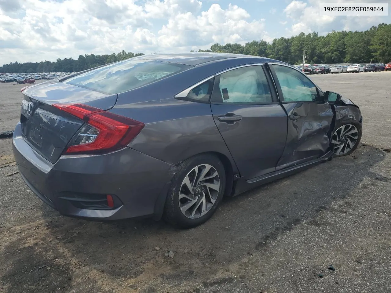 2016 Honda Civic Ex VIN: 19XFC2F82GE059644 Lot: 72077934