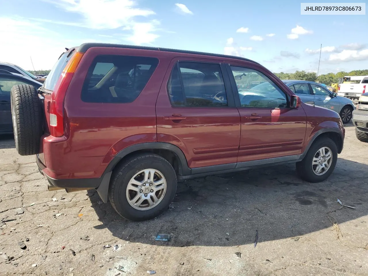 2003 Honda Cr-V Ex VIN: JHLRD78973C806673 Lot: 72151404