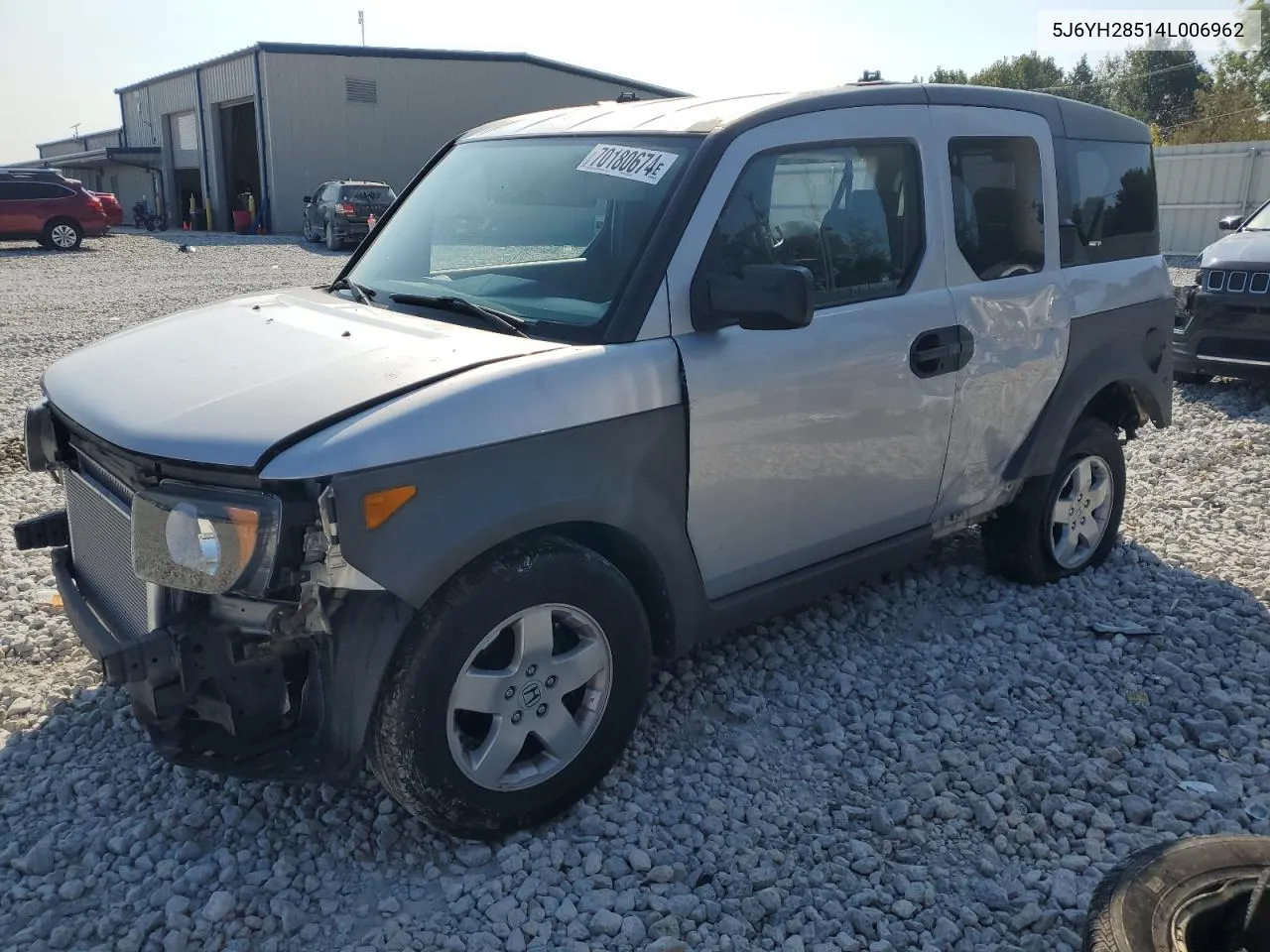 2004 Honda Element Ex VIN: 5J6YH28514L006962 Lot: 70180674