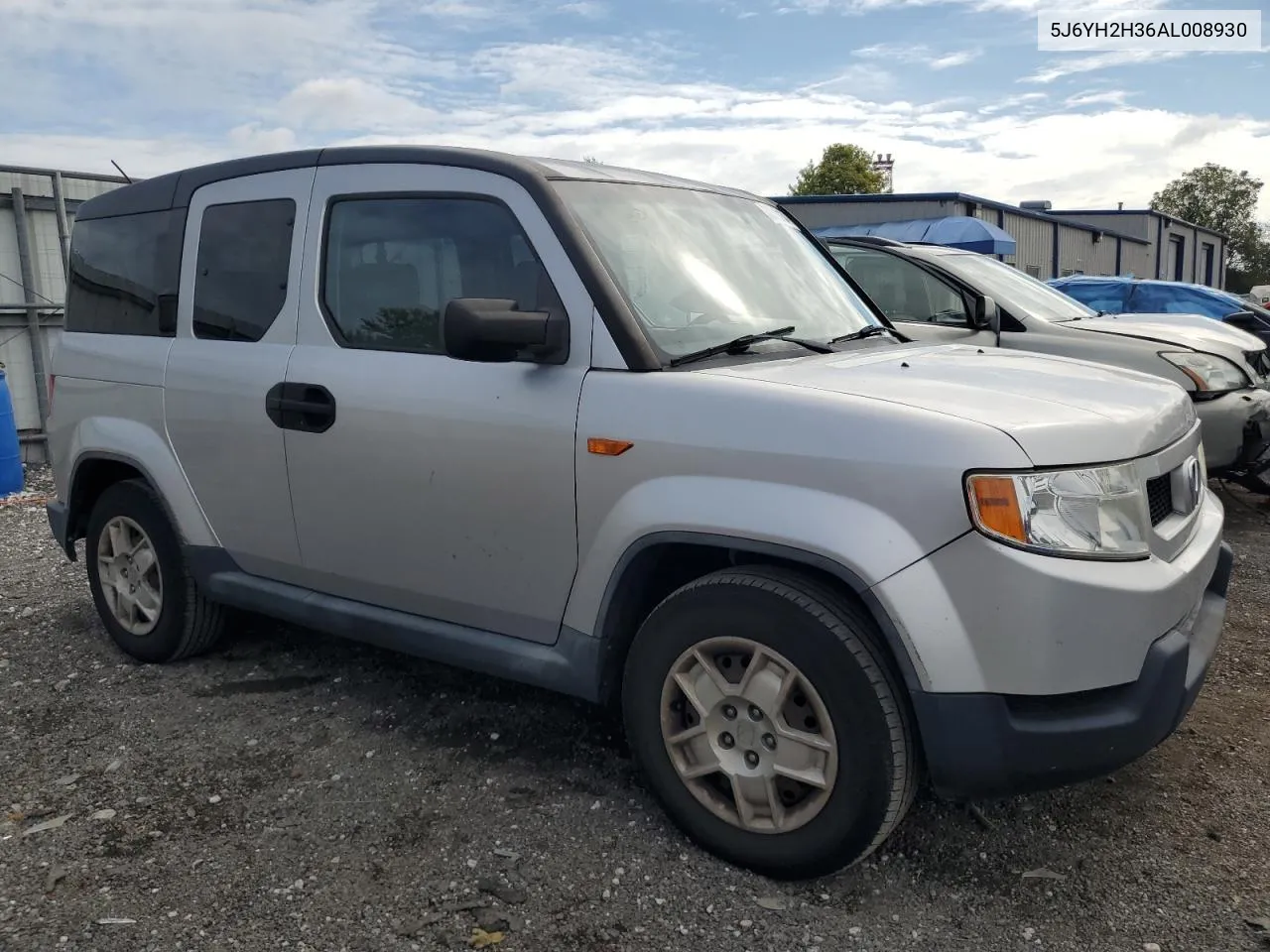 2010 Honda Element Lx VIN: 5J6YH2H36AL008930 Lot: 72310134