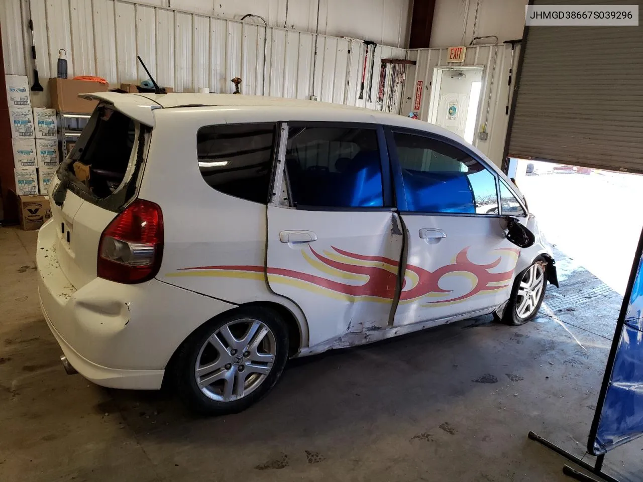 2007 Honda Fit S VIN: JHMGD38667S039296 Lot: 66144634