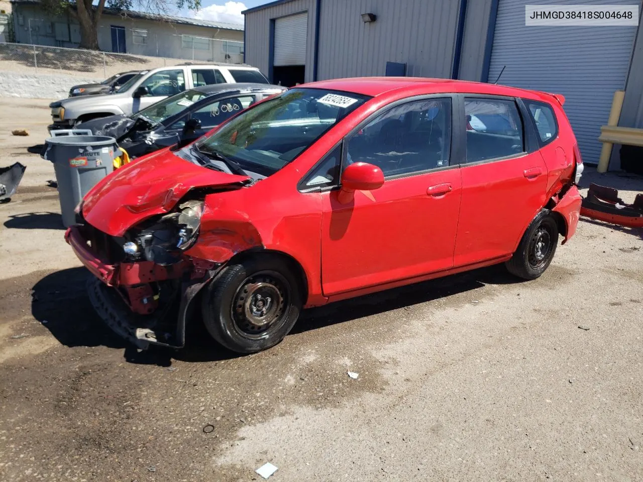 2008 Honda Fit VIN: JHMGD38418S004648 Lot: 68242654