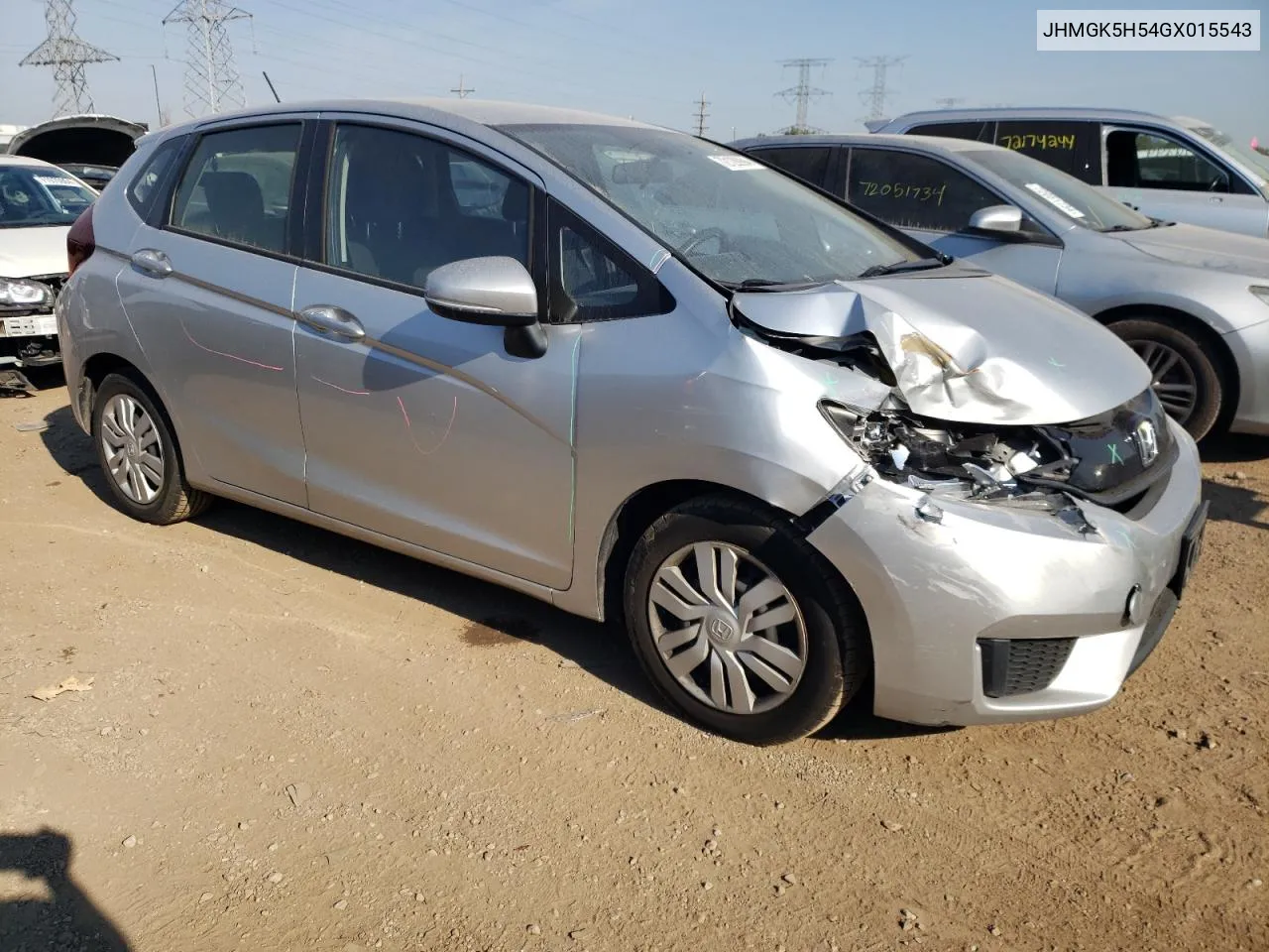 2016 Honda Fit Lx VIN: JHMGK5H54GX015543 Lot: 72128994