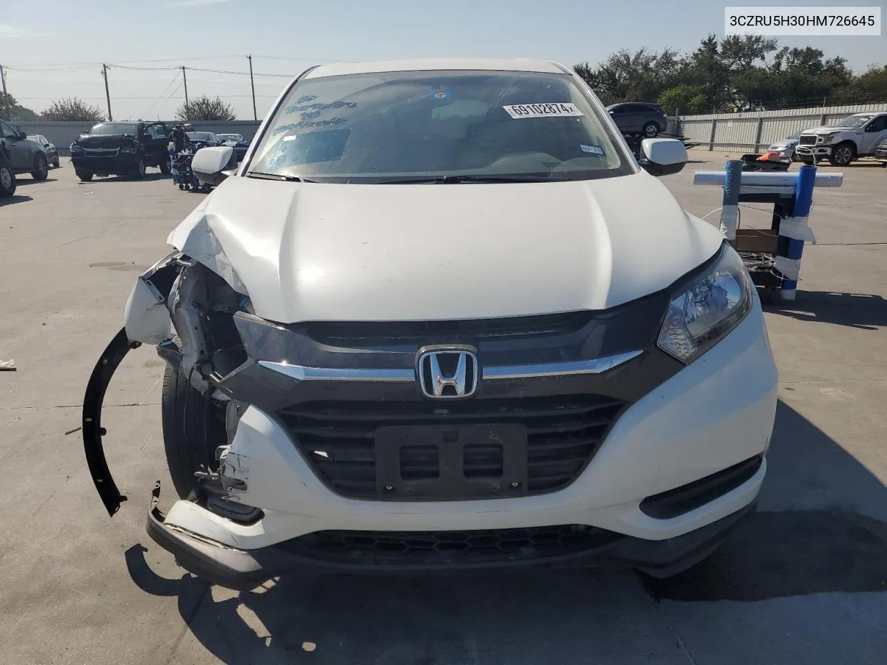 2017 Honda Hr-V Lx VIN: 3CZRU5H30HM726645 Lot: 69102874