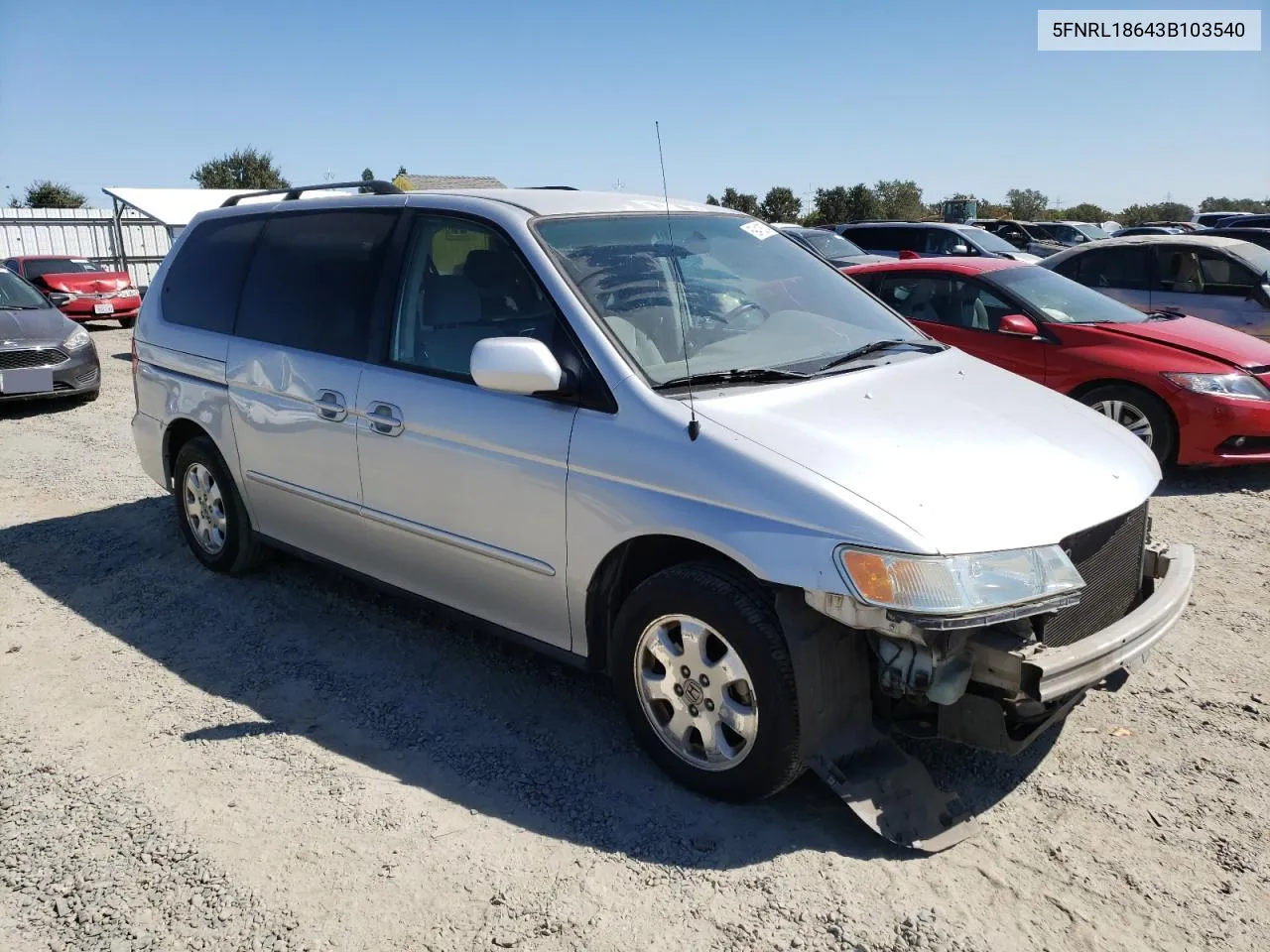 2003 Honda Odyssey Ex VIN: 5FNRL18643B103540 Lot: 69418374