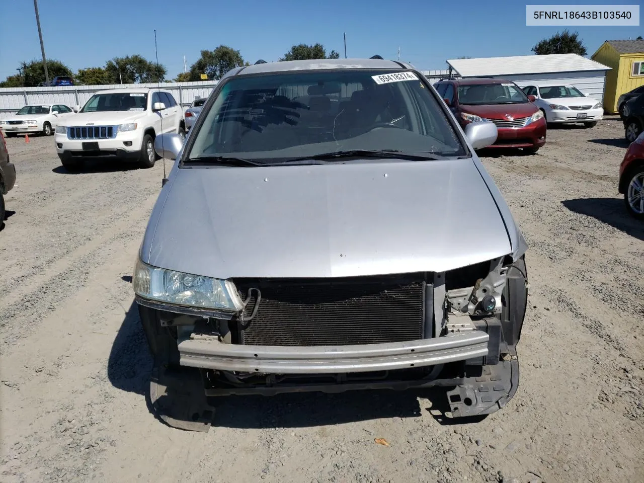 2003 Honda Odyssey Ex VIN: 5FNRL18643B103540 Lot: 69418374