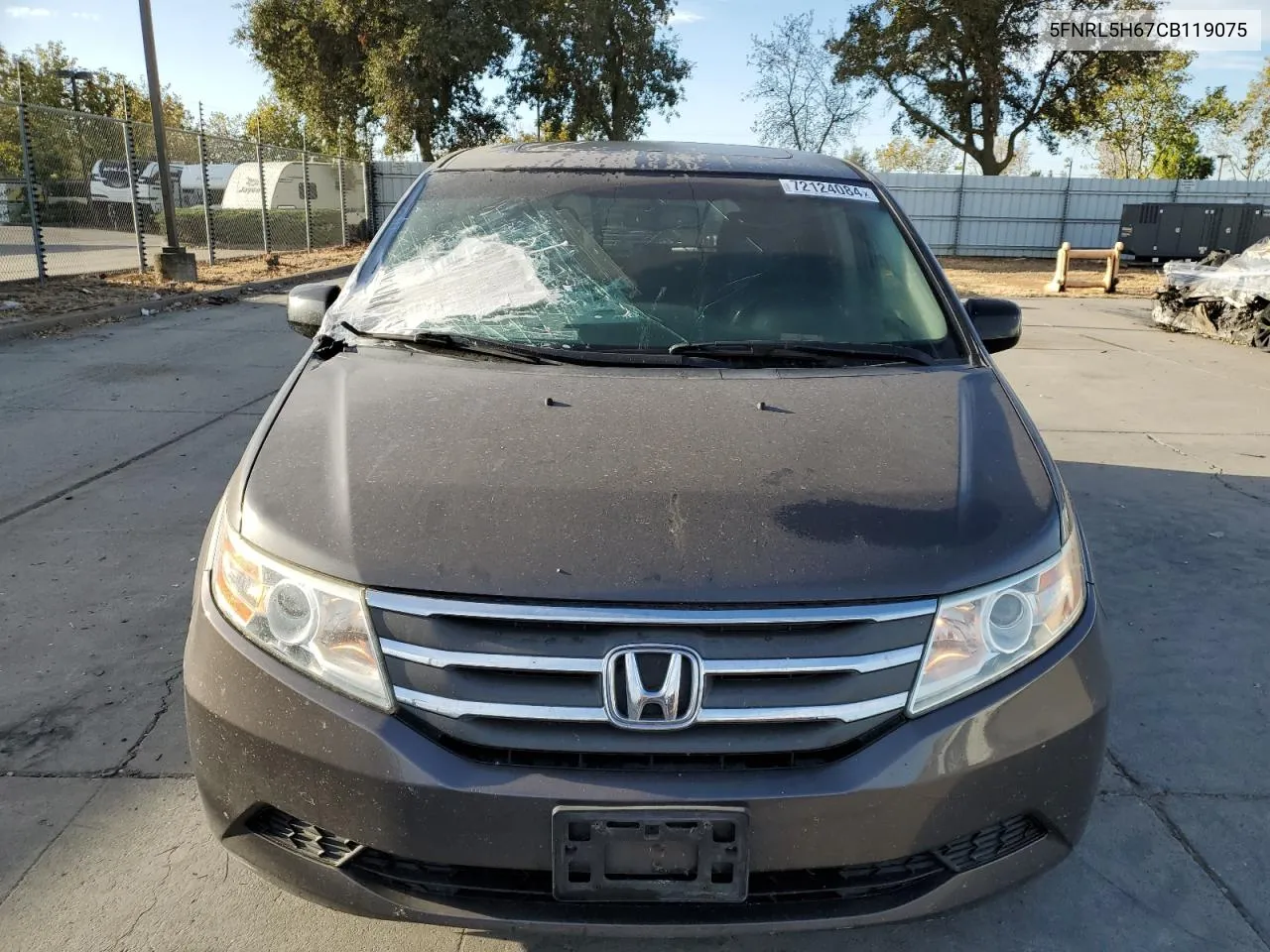 2012 Honda Odyssey Exl VIN: 5FNRL5H67CB119075 Lot: 72124084