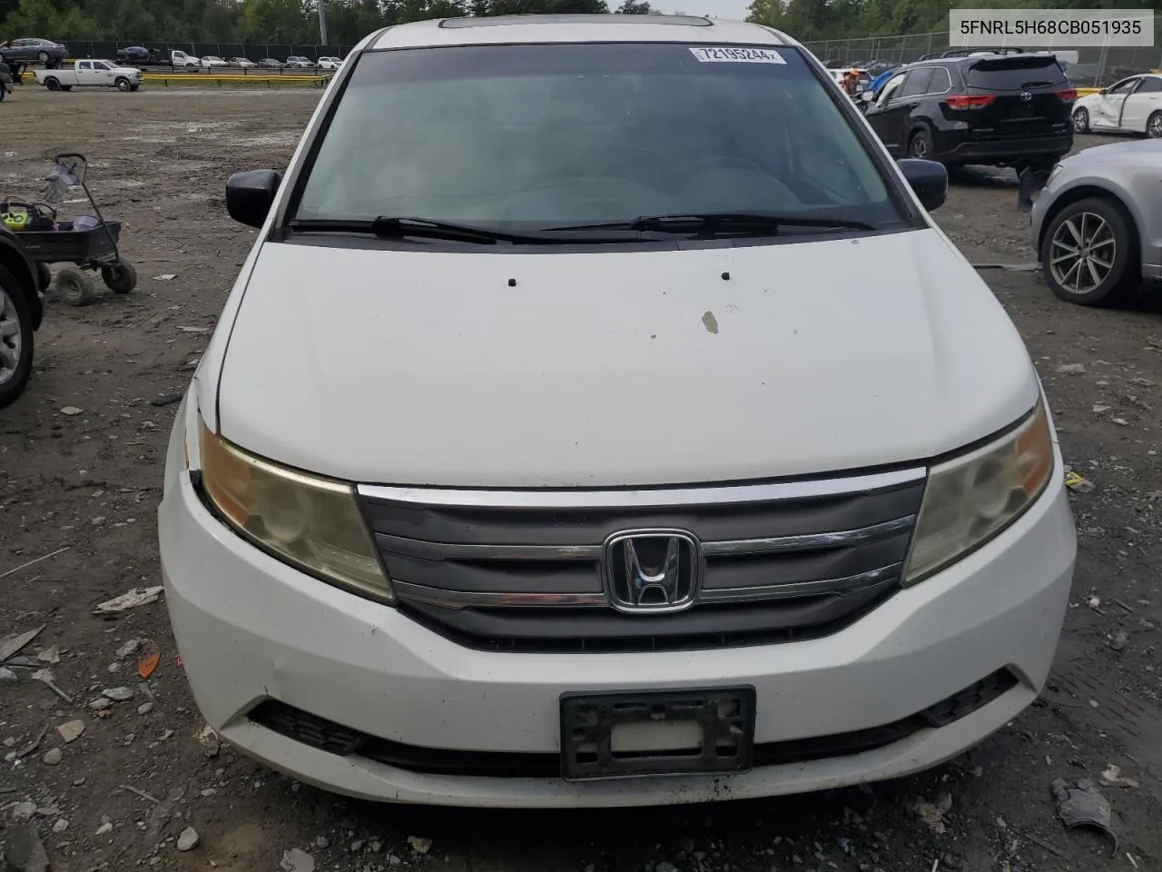 2012 Honda Odyssey Exl VIN: 5FNRL5H68CB051935 Lot: 72195244