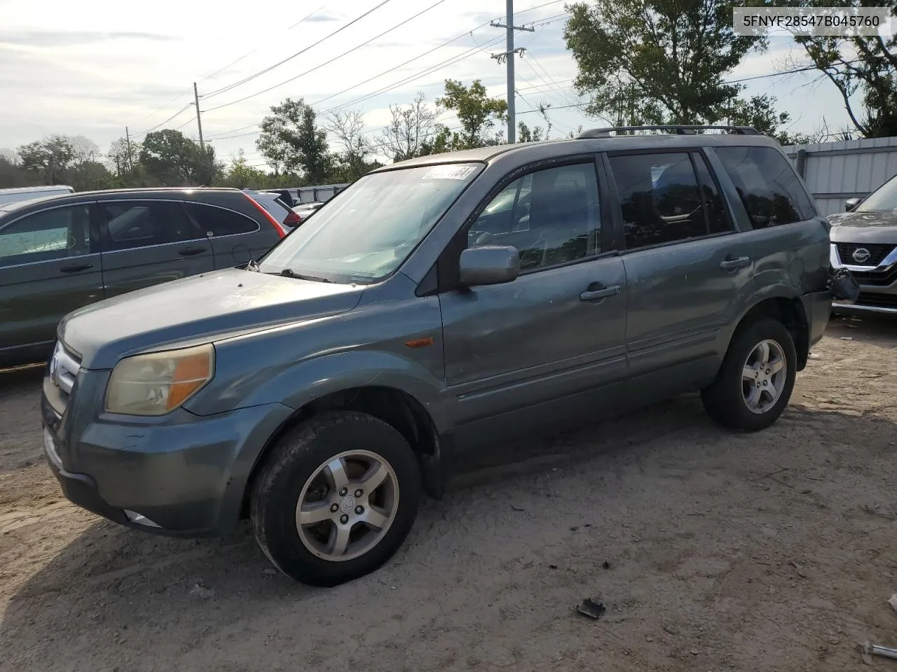 2007 Honda Pilot Exl VIN: 5FNYF28547B045760 Lot: 71548164