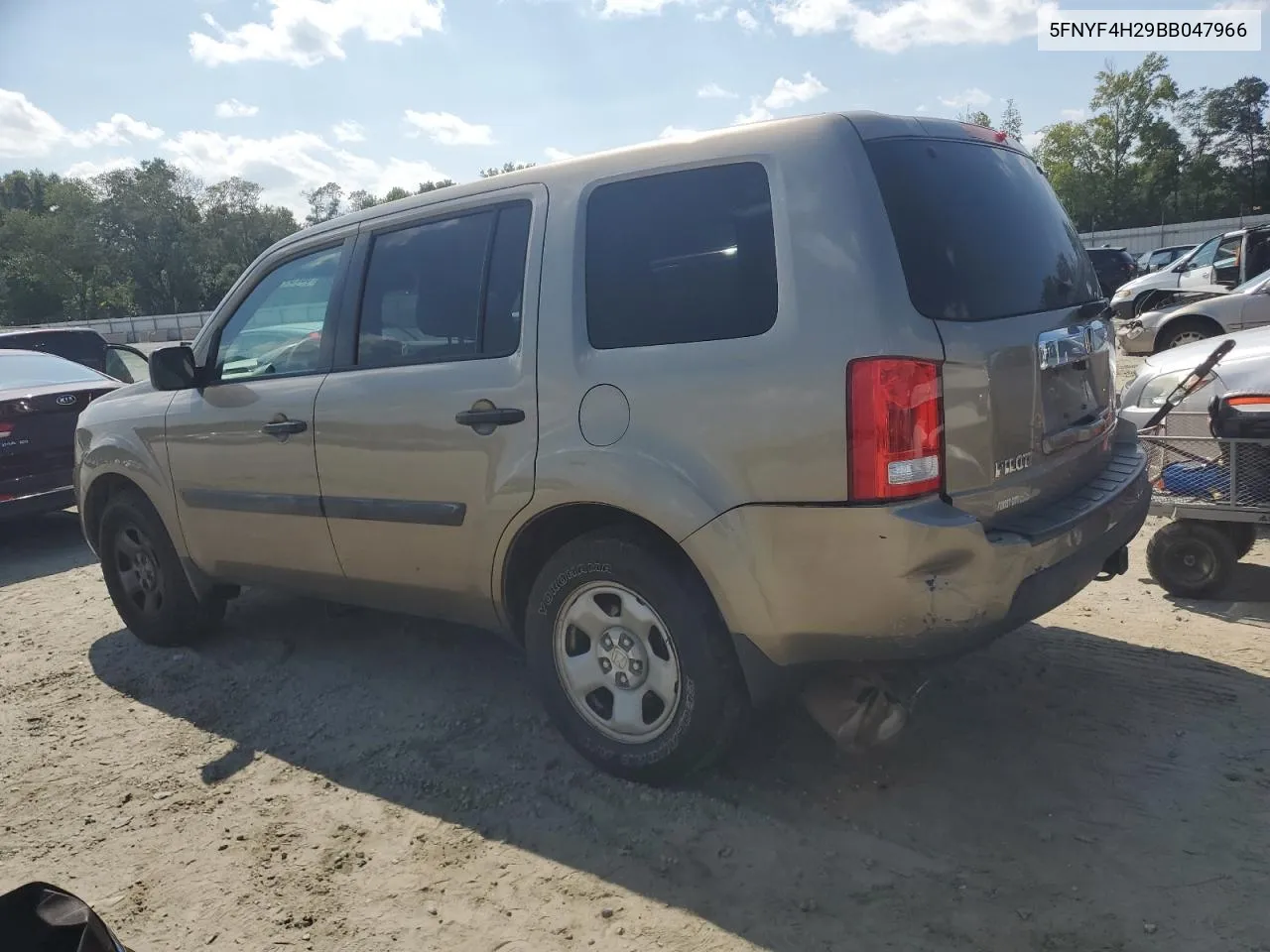 5FNYF4H29BB047966 2011 Honda Pilot Lx