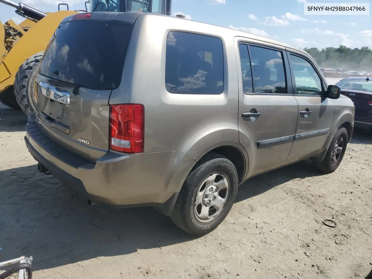 2011 Honda Pilot Lx VIN: 5FNYF4H29BB047966 Lot: 68234434