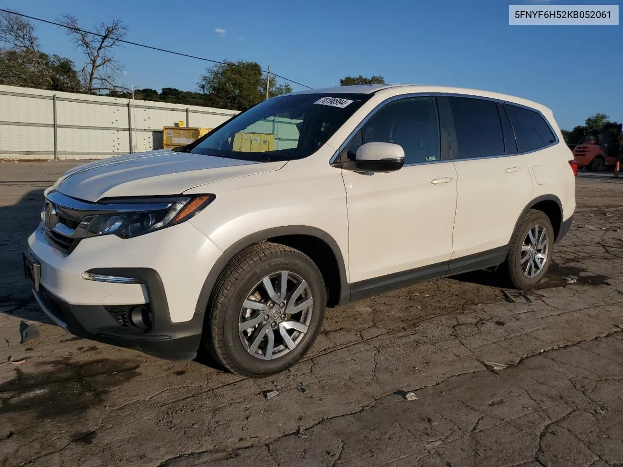 2019 Honda Pilot Exl VIN: 5FNYF6H52KB052061 Lot: 70190994