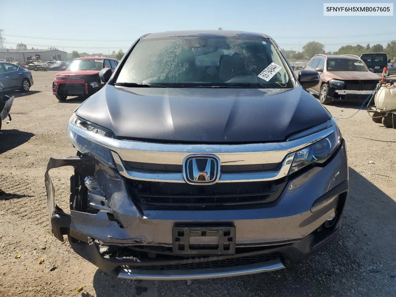 2021 Honda Pilot Exl VIN: 5FNYF6H5XMB067605 Lot: 69794944