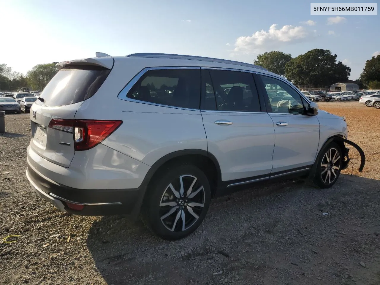 2021 Honda Pilot Touring VIN: 5FNYF5H66MB011759 Lot: 71918664